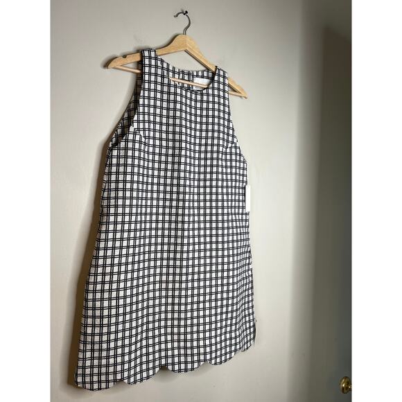 NWT Lisa Marie Fernandez Scalloped Checked Mini Dress Black & White Size: 8 - Picture 3 of 8
